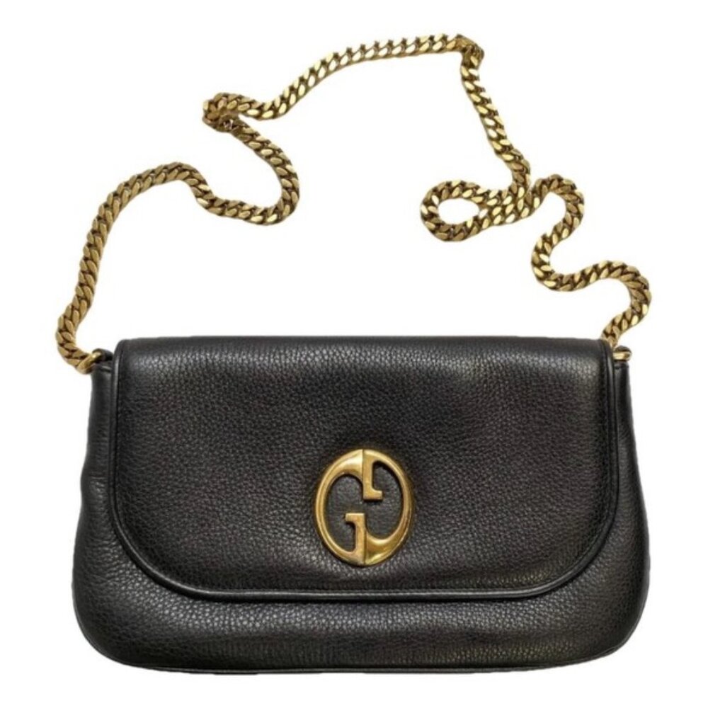 Gucci 1973 Leather Clutch Bag Black in Leather